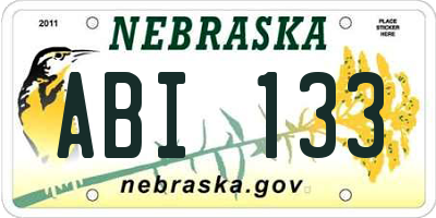 NE license plate ABI133
