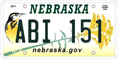 NE license plate ABI151
