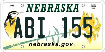 NE license plate ABI155