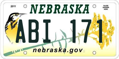 NE license plate ABI171