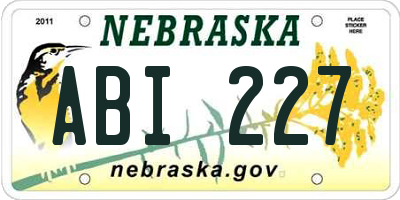 NE license plate ABI227