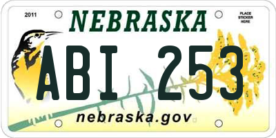 NE license plate ABI253