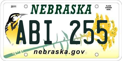 NE license plate ABI255