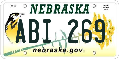 NE license plate ABI269
