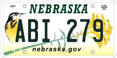 NE license plate ABI279