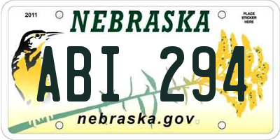 NE license plate ABI294