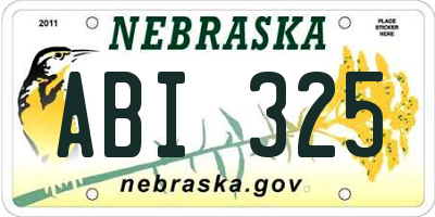 NE license plate ABI325