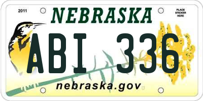 NE license plate ABI336