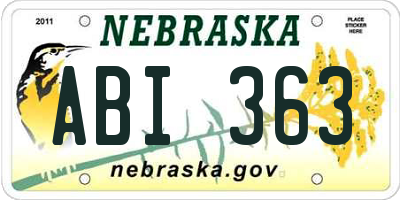 NE license plate ABI363