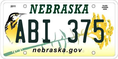 NE license plate ABI375