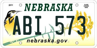 NE license plate ABI573