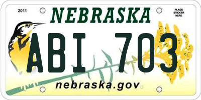 NE license plate ABI703
