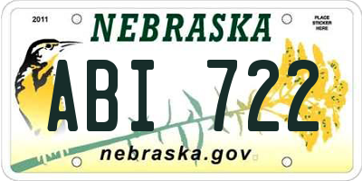 NE license plate ABI722
