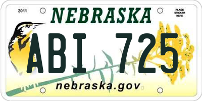 NE license plate ABI725