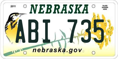 NE license plate ABI735