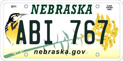 NE license plate ABI767