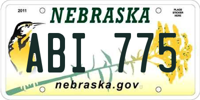 NE license plate ABI775