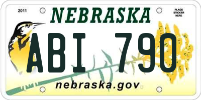 NE license plate ABI790