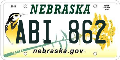 NE license plate ABI862