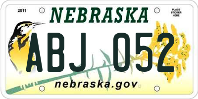 NE license plate ABJ052