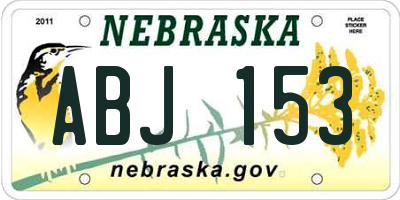 NE license plate ABJ153