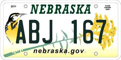 NE license plate ABJ167
