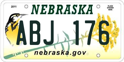 NE license plate ABJ176