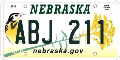NE license plate ABJ211
