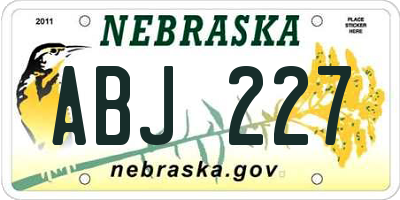 NE license plate ABJ227