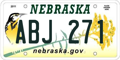 NE license plate ABJ271