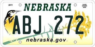NE license plate ABJ272