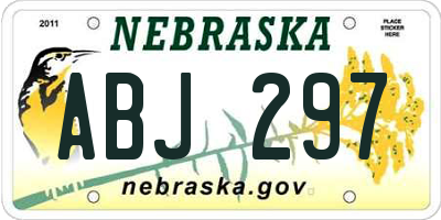 NE license plate ABJ297