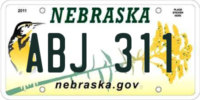 NE license plate ABJ311