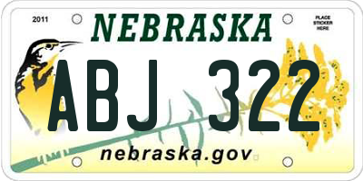 NE license plate ABJ322