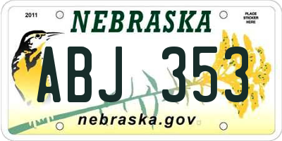 NE license plate ABJ353