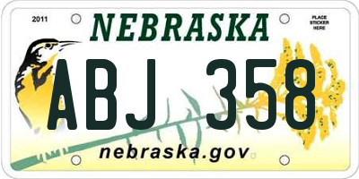 NE license plate ABJ358
