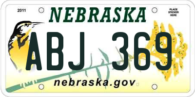 NE license plate ABJ369