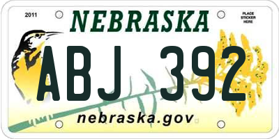 NE license plate ABJ392