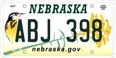 NE license plate ABJ398