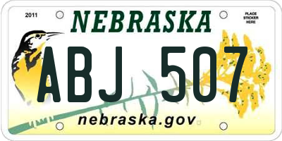 NE license plate ABJ507