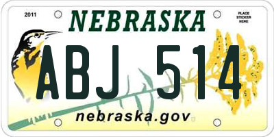 NE license plate ABJ514