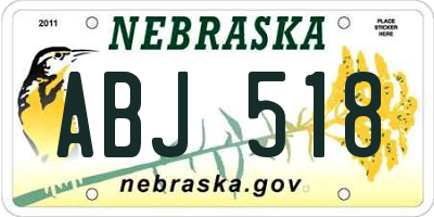 NE license plate ABJ518