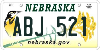 NE license plate ABJ521