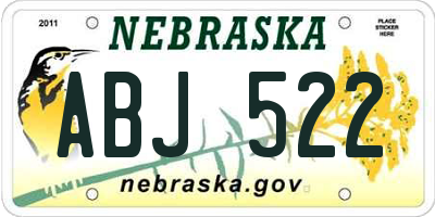 NE license plate ABJ522