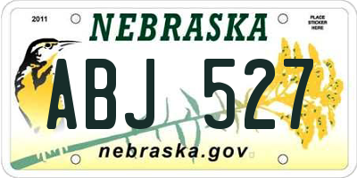 NE license plate ABJ527