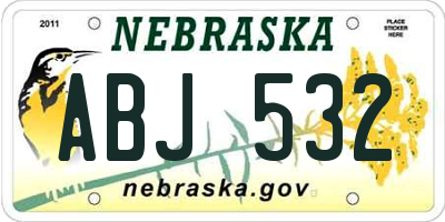 NE license plate ABJ532