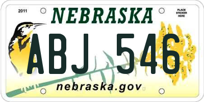 NE license plate ABJ546