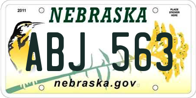 NE license plate ABJ563