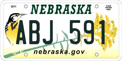NE license plate ABJ591