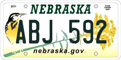 NE license plate ABJ592